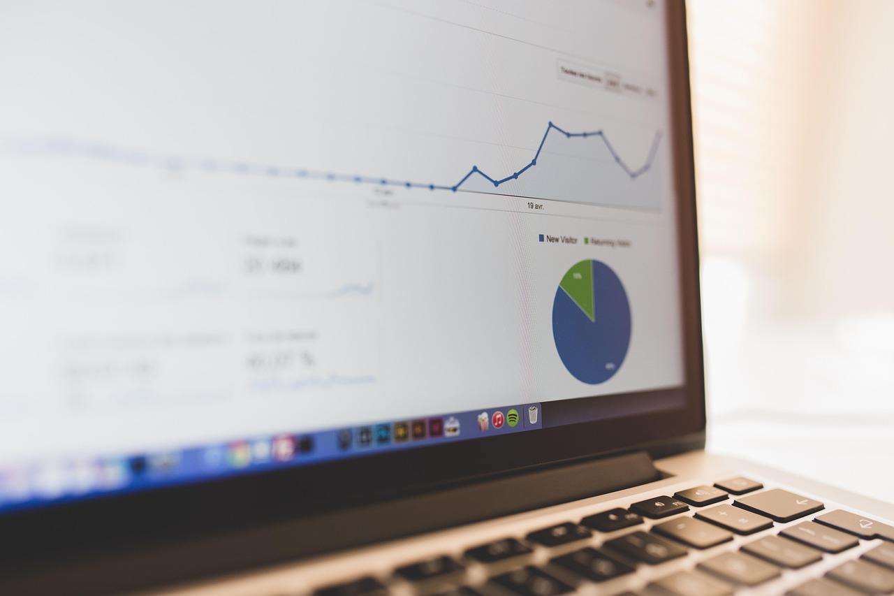 Supply chain analytics dashboard on screen