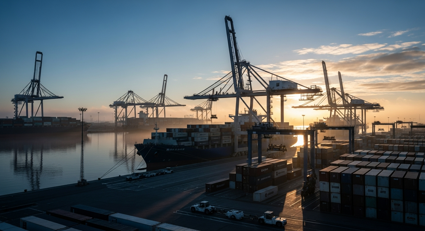 Container freight terminal supporting RedTruq logistics operations